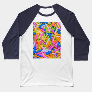 Neon Pastel Rainbow Vermicelli Sprinkles Dessert Candy Photograph Baseball T-Shirt